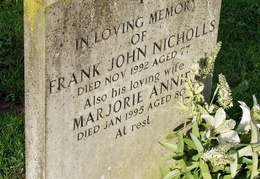 NICHOLLS Frank John died 1992 and his wife Marjorie Annie died 1995 - 02